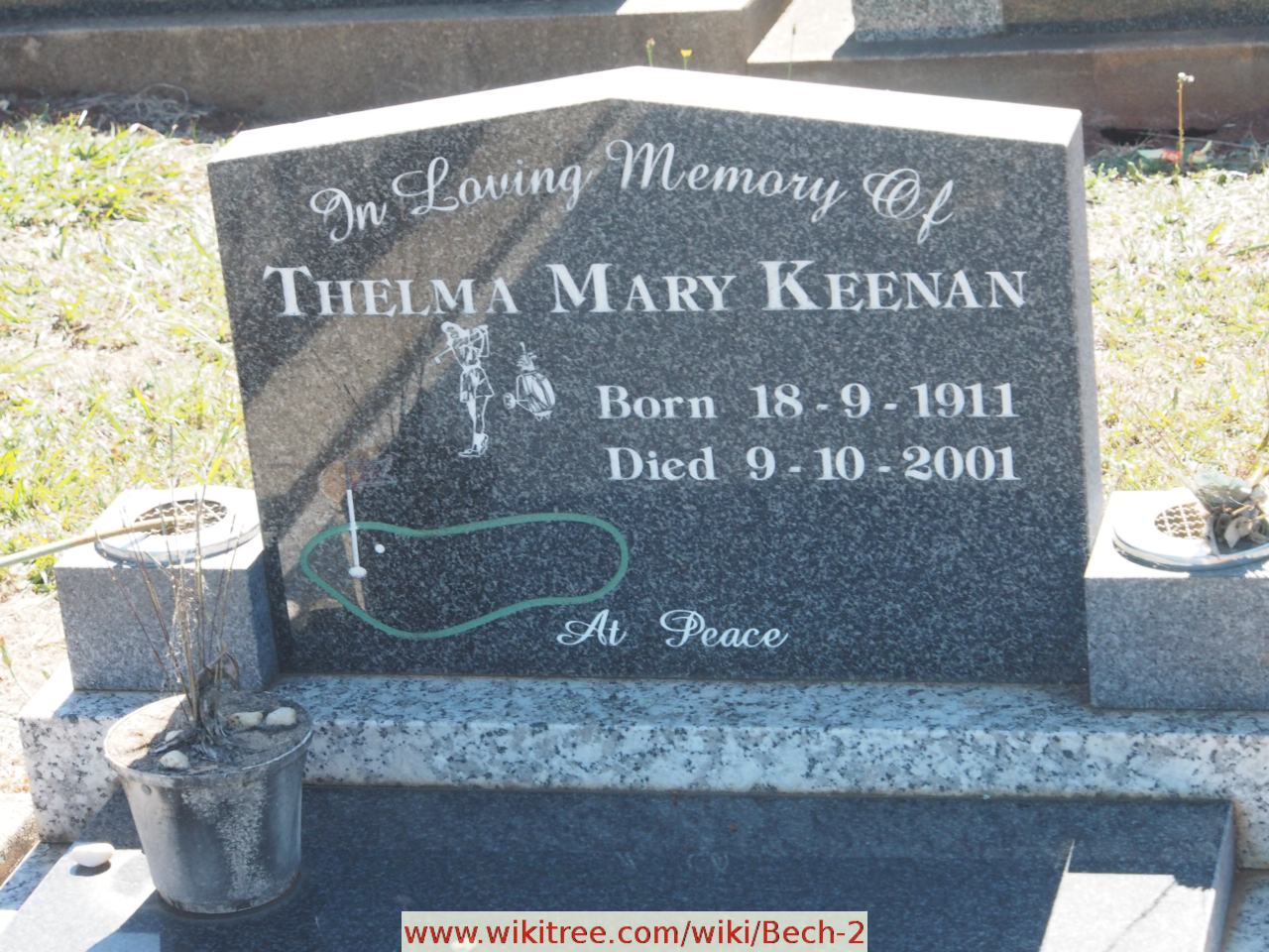 Thelma Keenan headstone