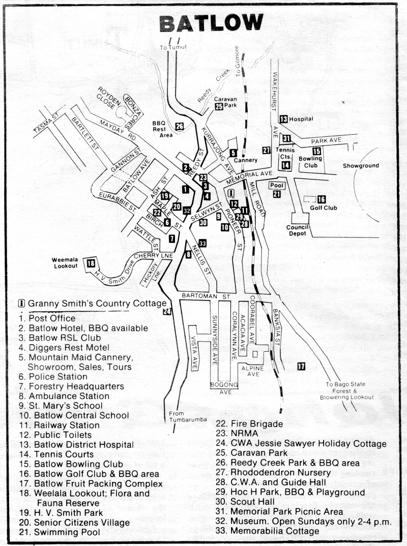 Batlow Street Map 1996